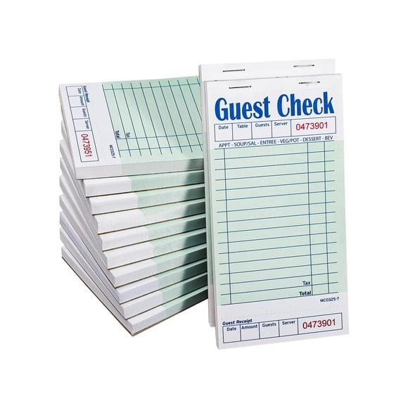Bloc de notas Guest Checks Server, 600 hojas, bloc de notas Waitress