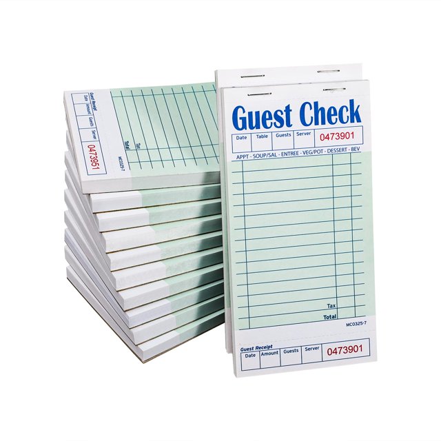 Bloc de notas Guest Checks Server, 600 hojas, bloc de notas Waitress