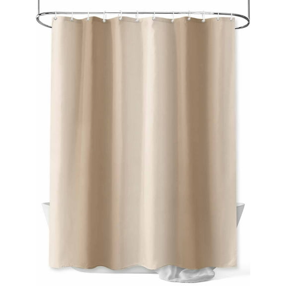 Khaki Gradient Shower Curtain, Ombre Waterproof Shower Curtain Set with 12 Hooks Lightweight Washable Fabric Shower Curtains for Bathroom 36x72 Inches