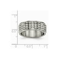thumbnail image 6 of Grey Titanium Ring Band Wedding Polished Studded, 6 of 6