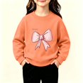 thumbnail image 2 of Toddler Girls Sweatshirt Cotton Crew Neck Bow Graphic Fall Winter Pullover, 2 of 5