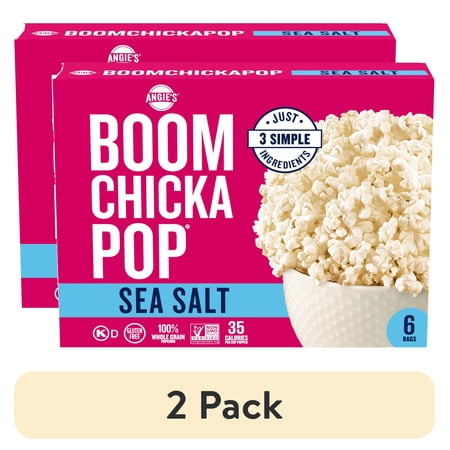 (2 pack) Angie's BOOMCHICKAPOP Sea Salt Microwave Popcorn, 3.29 oz., 6-Count Bags