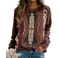 thumbnail image 2 of Chandails en Molleton pour Femmes Automne Imprimé Chat Mignon Col Rond Chandail en Molleton Manches Longues Basique Décontracté Design Épaule Tombante Chandail à Capuchon Chandail Manche Longue Femme Marron L, 2 of 4