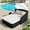 Beige+Black, variant on 79.9" Outdoor Sunbed with Adjustable Canopy, Double lounge, PE Rattan Daybed, Black Wicker and Beige Cushion