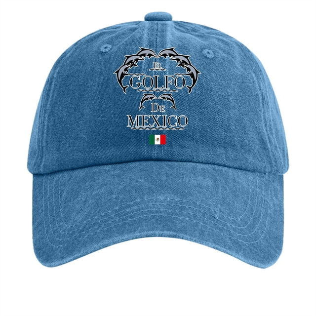 PMVFHDE Women's Washed Distressed Denim Printed Baseball Cap With Print Casual Style Light Blue