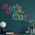 thumbnail image 3 of Glowneon Colorful Let's Eat Neon Sign, Restaurant Fastfood Decor, 3 of 4