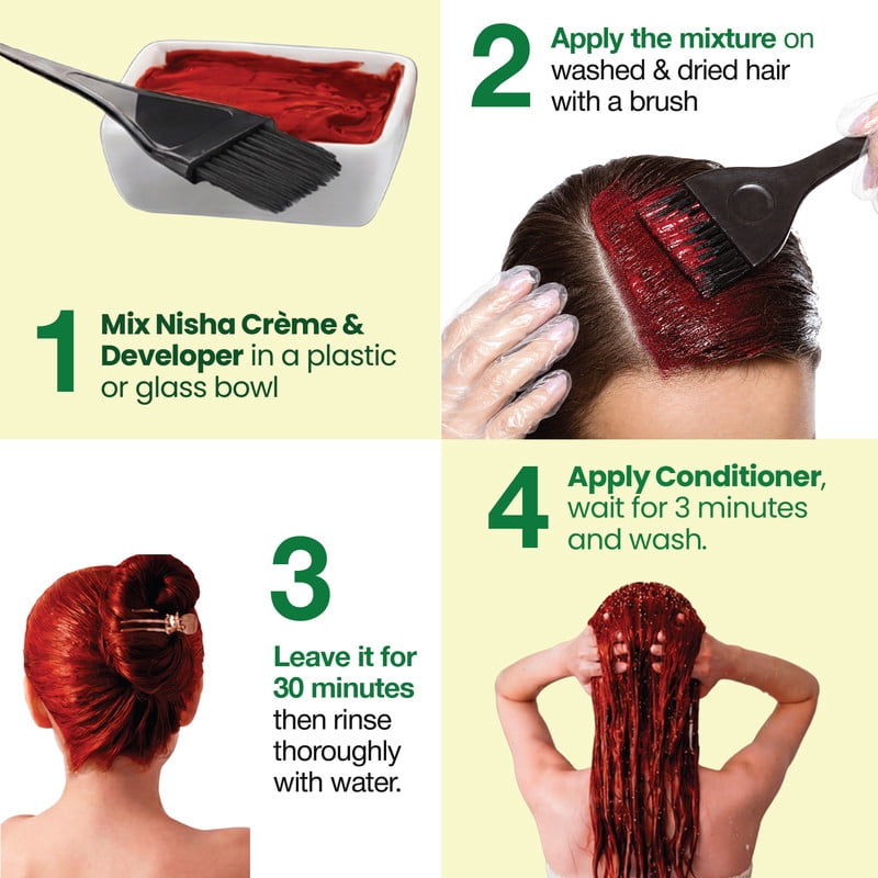 (3 pack) Nisha Creme Hair Color | Permanent Long Lasting Red Hair Dye Color Kit | Flame Red | 5.07 Oz (Pack Of 2)