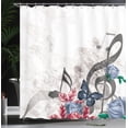thumbnail image 3 of Ambesonne Music Shower Curtain, Music Roses Romance Victorian, 69"Wx75"L, Dark Grey, 3 of 4