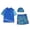 D-Coconut Tree, variant on Bellafa Boys Two Piece Rash Guard Swimsuits Set with Swim Trunk Kids Short Sleeve Bathing Suit Swimwear Set With Hat
