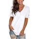 thumbnail image 1 of Pntutb - Camiseta de manga corta con cuello en V para mujer, holgada, informal, de verano Pntutb Pntutb-8941, 1 of 7