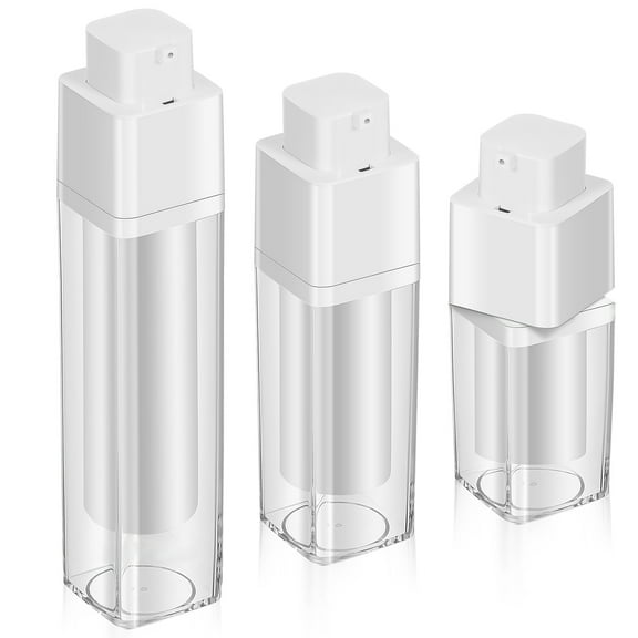 3pcs Airless Pump Bottles Travel Empty Lotion Dispenser Bottles Refillable Pump Dispensers 15ml 30ml
