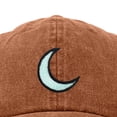 thumbnail image 2 of Dalix Moon Embroidered Crescent Astronomy Night Cotton Dad Hat Baseball Cap Adjustable Womens in Washed Orange, 2 of 5