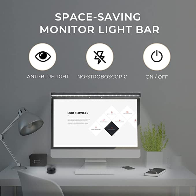 Computer Monitor Light Bar,Wireless Remote Control Multiple Screen lamp  Dimmer Switch,USB Powered, E-Reading LED Hanging Light,for Office/Home