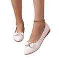 thumbnail image 4 of Samdudou Flat Shoes for Women Closed Toe Pointed Slip On Ballet Flats Elegant Sparkly Rhinestone Bowknot Embellishment Casual Office Work Evening Dressy Footwear, 4 of 8