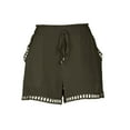 thumbnail image 4 of Lenpel Women's Casual Shorts Elastic High Waisted Drawstring Pleated Wide Leg Shorts Loose Summer Shorts with Pockets, 4 of 4