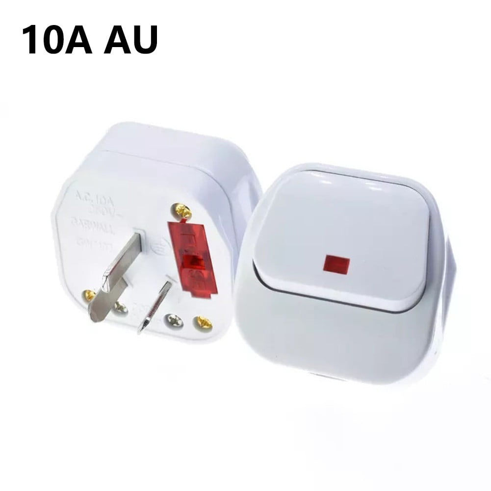 XINRG Mains Plug With On/Off Switch Plug Adapter White