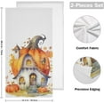 thumbnail image 2 of Dreamtimes Cute Pumpkin House Hand Towels 2 PCS, Ultra Soft and Highly Absorbent, Watercolor Autumn Decorative Fingertip Towel for Home, Bathroom, Kitchen, 28.3"x14.4", 2 of 5