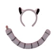 thumbnail image 1 of Runquan Plush Raccoon Ears and Tail Set Fancy Dress Costume Dressing up Hair Clip Animal, 1 of 4