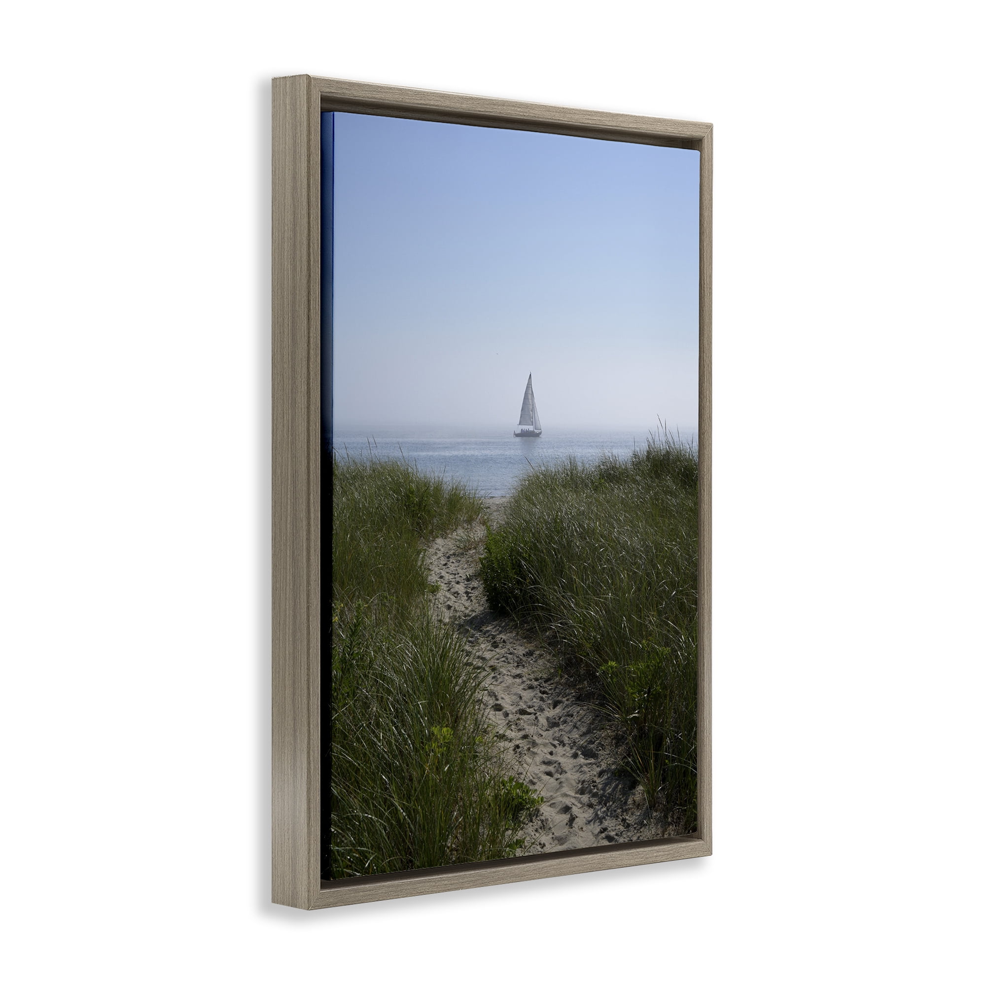 Stupell Industries Path to Morning Sail Brown Framed Floater Canvas Wall Art, design by JLM Photographs