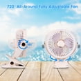 thumbnail image 6 of Portable Quiet Clip On Fan With 5 Speeds 3 Brightness 720° Fully Adjustable Angle Type-C Rechargeable Clip Desk Wall Mounted Fan For Camping Office Home Dorm Stroller Car, 6 of 10