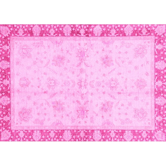Ahgly Company Indoor Rectangle Abstract Pink Modern Area Rugs, 8' x 10'