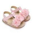 thumbnail image 4 of WREESH Baby Girls' Floral T-Strap Sandals: Soft Sole, Non-Slip, Breathable Open Toe Design for Summer Outdoor and First Walking Experiences Pink, 4 of 5