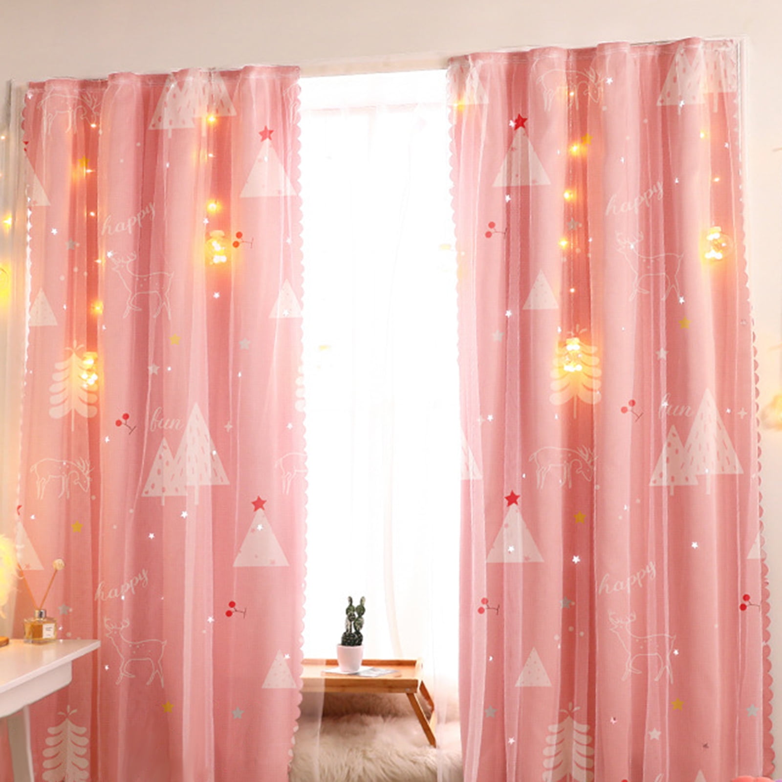 Fresh Velcro Curtains Windows Soundproof Shading Cloth Curtains 1Pcs