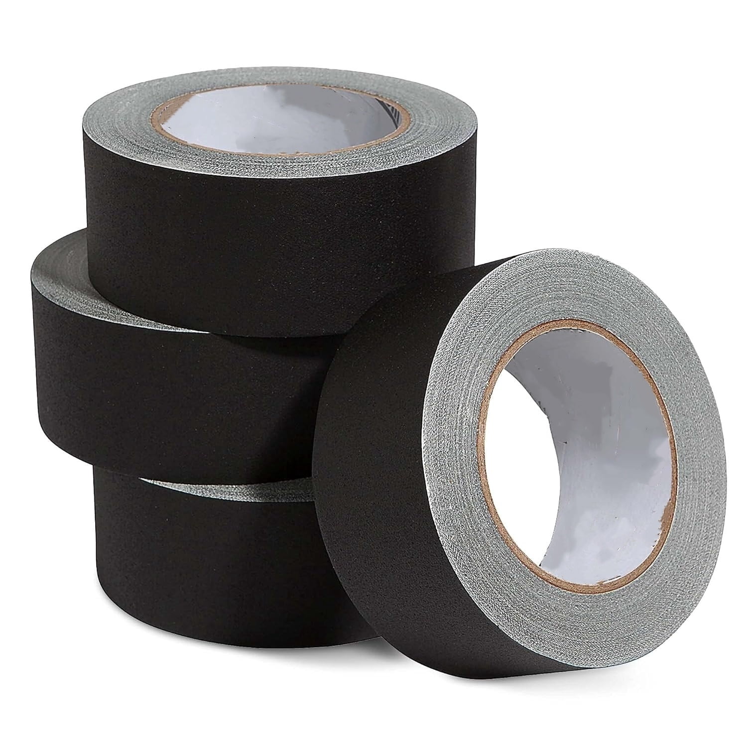 Black Gaffers Tape 2 inch x 30 Yards - 4 Pack Pro Black Gaff Tape - No Residue, Water Resistant, Non-Reflective, Easy Tear - Multipurpose