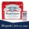 Budweiser Beer, 30 Pack Beer, 12 FL OZ Cans
