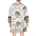 thumbnail image 2 of Cute Hedgehog and Mushroom Wearable Oversized Blanket,Wearable Blanket Hoodie for Adults,Cozy Hooded Blankets with Super Pockets,Super Warm Fuzzy Pullover for Women & Men, 2 of 6