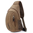 thumbnail image 1 of Men Sling Bag Canvas Casual Multipurpose Chest Bag Sling Backpack for Cycling, 1 of 10