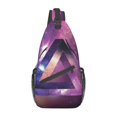 thumbnail image 1 of ZNDUO Sling Bag, Men Shoulder Backpack Small Cross Body Chest Sling Backpack-Triangle Space Stars Pattern, 1 of 8