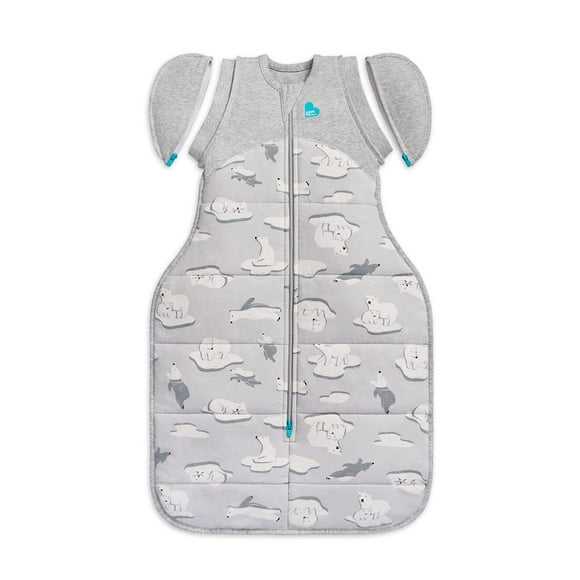 Love to Dream Sac de Transition Emmaillotage Extra Chaud 3.5 TOG, Gris, Moyen, 8-13 lbs, Ailes Fermeture à Glissière-Off Brevetées, Aide Doucement Bébé à Transitionner en Toute Sécurité d'Emmailloté à Bras