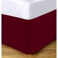 thumbnail image 4 of 1 Piece 100% Cotton 1000 Thread Count Luxury Box Pleated Bed Skirt 18" Inch Deep Pocket Hotel Quality Modern Bed Skirt RV Bunk Size (42"X80") - Burgundy Solid, 4 of 6