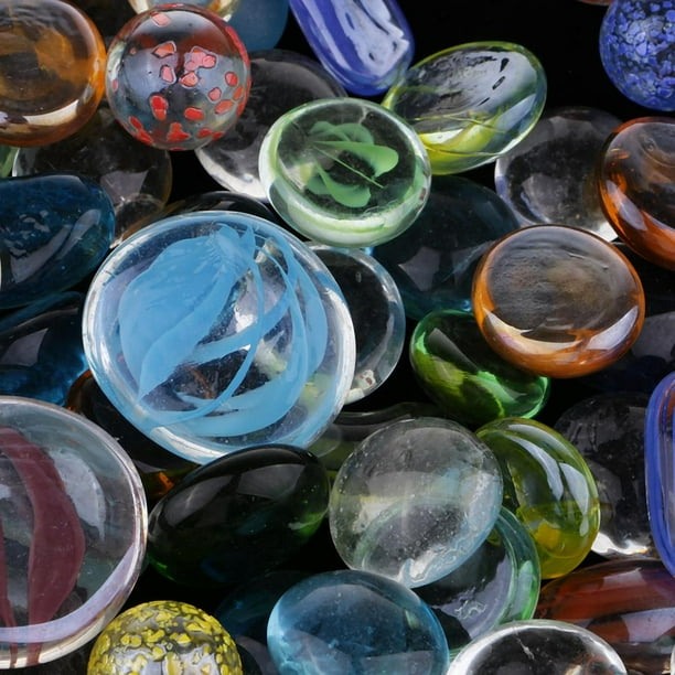Piedras Decorativas De Cristal MIJOMA - 450g (72 Unidades) - Diámetro 2 Cm - Transparentes E Iridiscentes Para Acuario, Jardín Y Manualidades