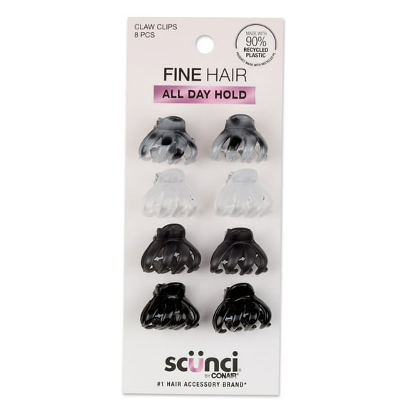 Scunci Mini Octopus Claw Clip, Multicolor, 8 Count