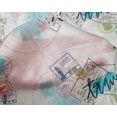 thumbnail image 4 of oneOone Silk Tabby Turquoise Blue Fabric Stamps & Direction Compass Travel Craft Projects Decor Fabric Printed By The Yard 42 Inch Wide, 4 of 4
