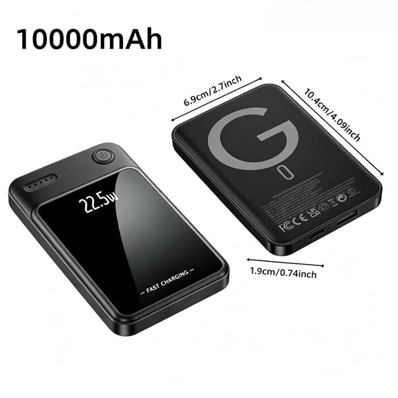 10000Mah Ultra-Thin Wireless Portable Charger with LED Power Indicator Light, Strong Magnetic Attraction