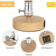 thumbnail image 3 of Small Industrial Table Lamp with 2 USB Port Wooden Base for Bedroom Dorm Nightstand, 3 of 6