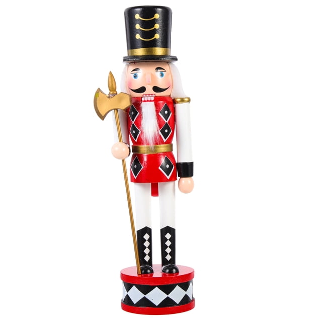 SHISUYAN 1Set Red Wooden Nutcracker Ornament Tabletop Display for Children and Family