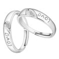 thumbnail image 2 of kurtrusly 2Pcs/set Men Women Couples Rings Wedding Party Crystal Letters Cuff Ring Love Matching Jewelry, 2 of 9