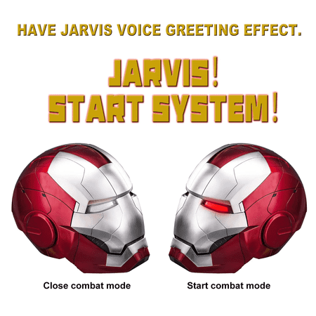 MK5 Helmet Electronic Open/Close Mask with 3 Controls Way and Sounds & LED Eyes 1:1 Model ction figures