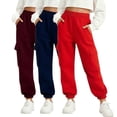 thumbnail image 3 of Teyfeniy 3 Pack Cargo Sweatpants for Kids Unisex Elastic Waist Straight Leg Joggers Pants Outdoor Activity Multi Pockets Casual Comfy Trousers for Boys and Girls, 3 of 9