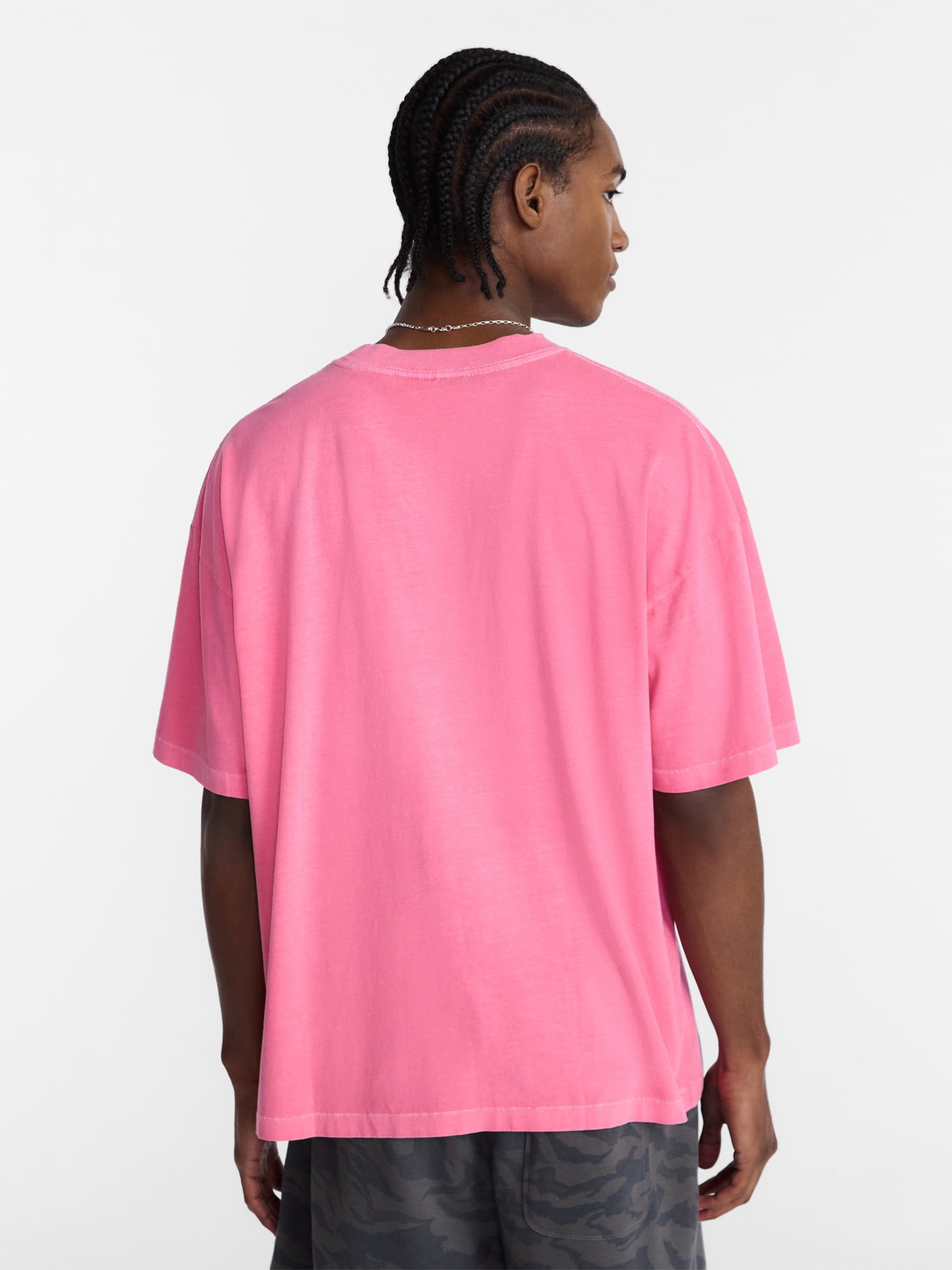 No Boundaries Men's Oversized Boxy Tee with Short Sleeves, XS-4XLT
