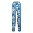 thumbnail image 4 of Cavosen Christmas Sweatpants Women Baggy Trousers with Pockets Snowman Elastic Waist Bottoms Drawstring Jogger Workout Pants, 4 of 5