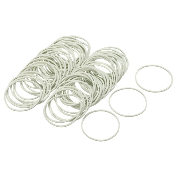 Uxcell 100 Pack Rubber Band Stretchable Rubber Elastic Band White 25mm x 1.4mm Hair Rubber Bands for Home Office