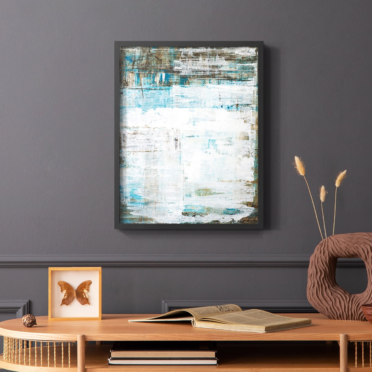 Beach Glass Framed Print in Black Solid Wood Framed Print No Nail Hanging