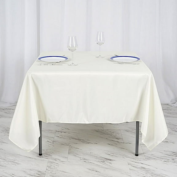 BalsaCircle 70"x70" Square Polyester Tablecloth - Ivory