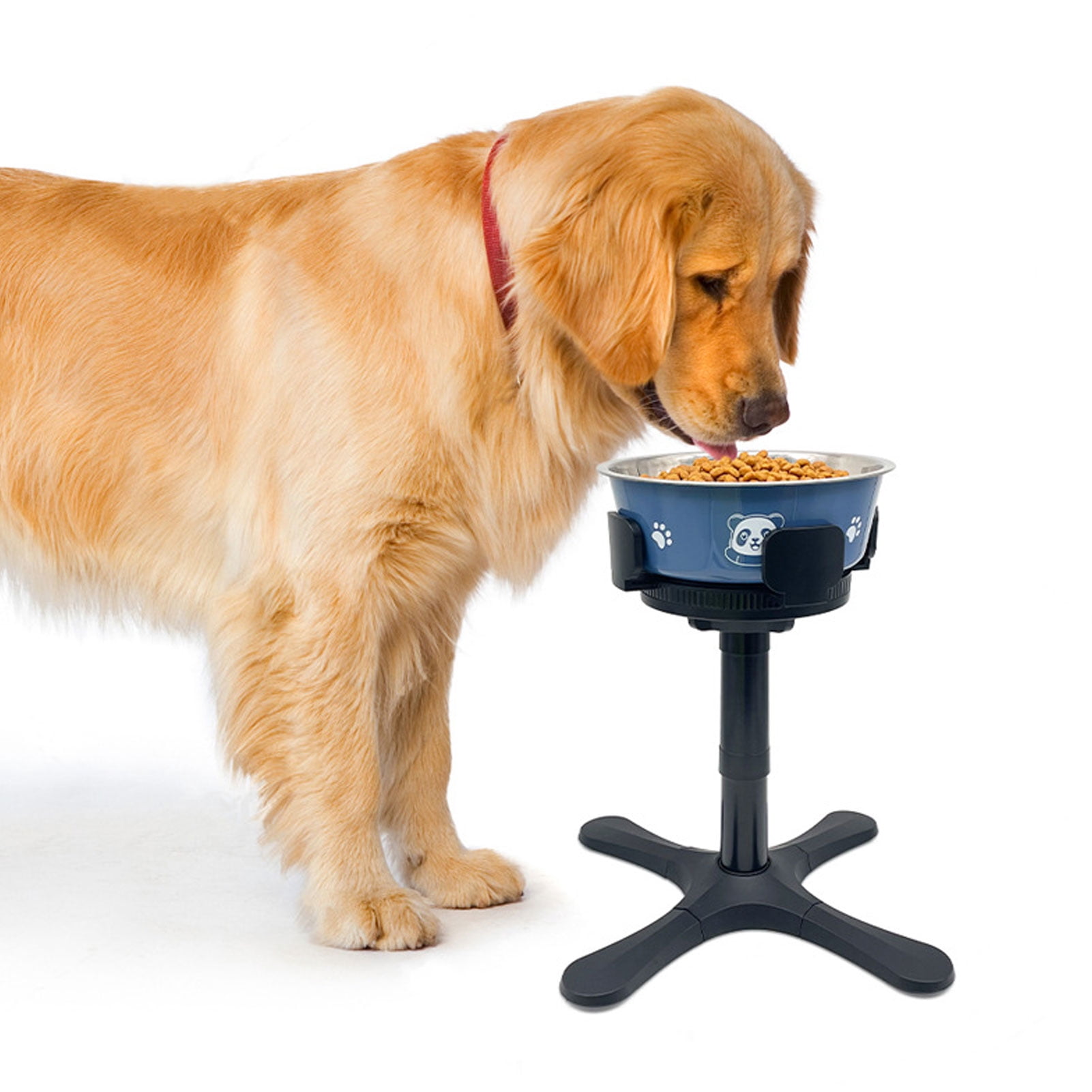 LAZIOEGR Adjustable Elevated Dog Bowl Stand Tilted Raised Feeding Station for Medium Large Dogs with Removable Bowl 8.27 inches