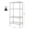 thumbnail image 5 of 4 Tier Wire Shelving Unit, Height Adjustable Wire Shelves with 1200 LBS Capacity, Metal Storage Rack Organizer for Laundry, Kitchen, Bathroom, Pantry, Closet (18"D x 29.5"W x 59"H, Chrome), 5 of 8